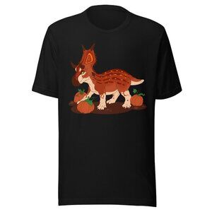 Dinosaur Diabloceratops Pumpkin T-Shirt – Spooky Halloween Graphic Tee Retro 91